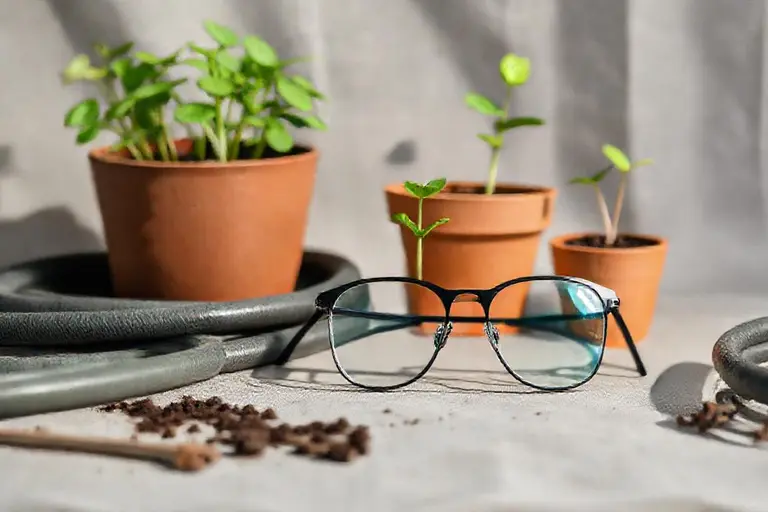 Läuferin mit Sportbrille auf einer Laufstrecke, die Brille sitzt mit einem Band fest am Kopf
