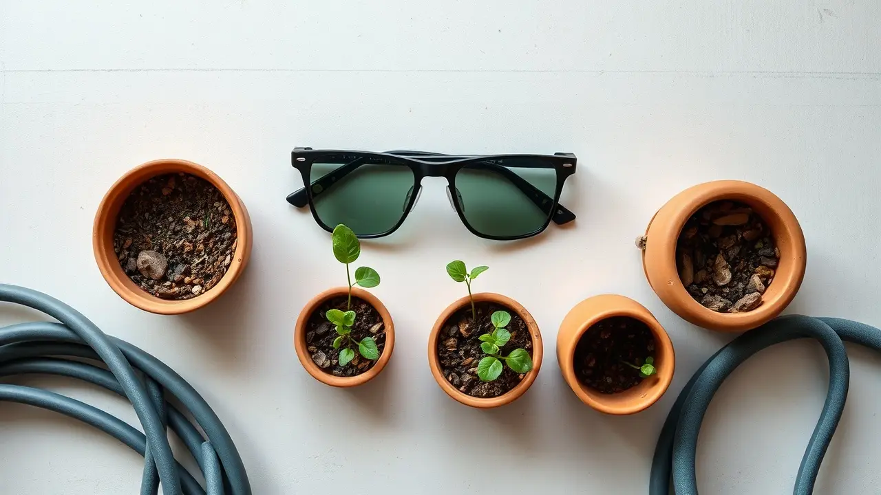 Sportbrille mit selbsttönenden Gläsern in Sehstärke, frontal auf hellem Hintergrund