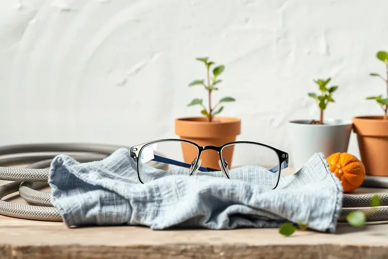 Sportbrille wird richtig gereinigt: Gläser mit Wasser abspülen und mit einem Tuch trocknen